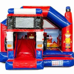Springkussen Brandweer Combo met glijbaan 5x4x3,2 meter