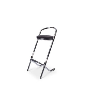 Barkruk chrome met zwarte zitting