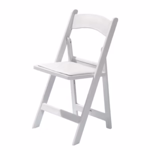 Weddingchair wit kunststof klapstoel met skai zitting