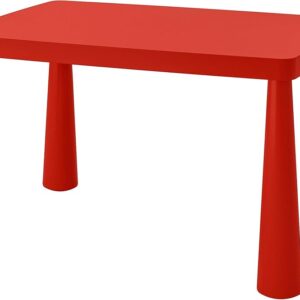 Kindertafel, voor gebruik binnen/ buiten rood, 77x55 cm